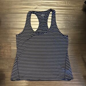 Athleta Chi Navy and White Striped Tank Top